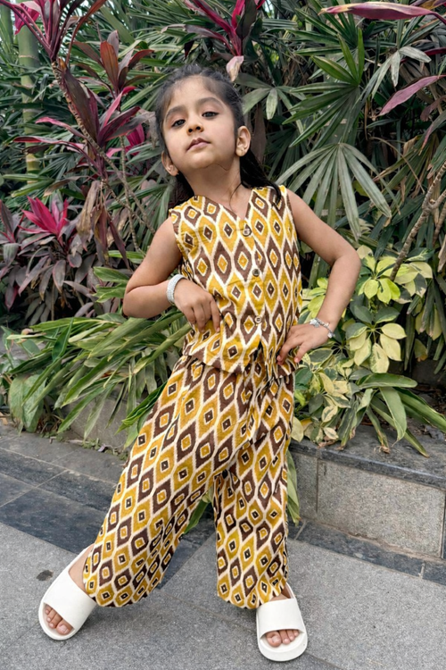 Stylish Diamond Print Cotton Co-ord Set