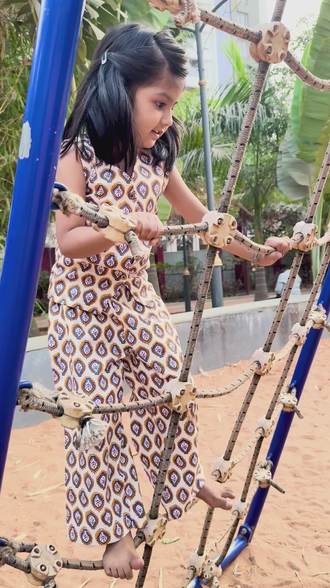 Coral Bloom Cotton Co-ord Set for Girls