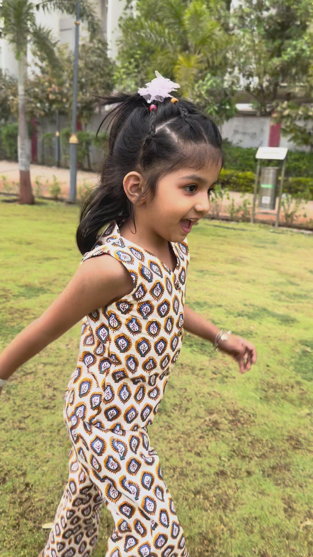 Coral Bloom Cotton Co-ord Set for Girls